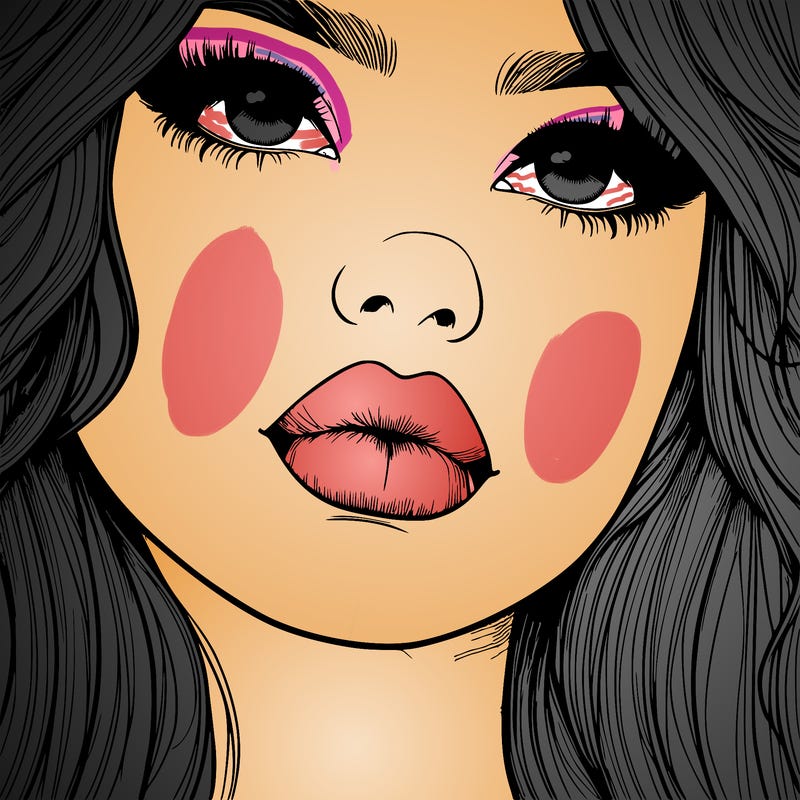 really realistic girl with lips