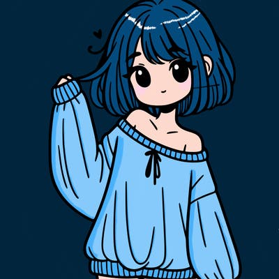 girl in baggy sweater hanging off her shoulder