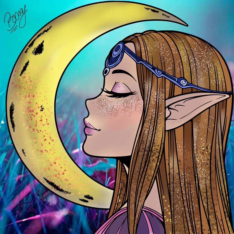 a realistic moon elf