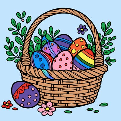 basket filled with easter eggs