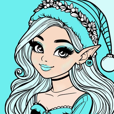 christmas girl elf realistic