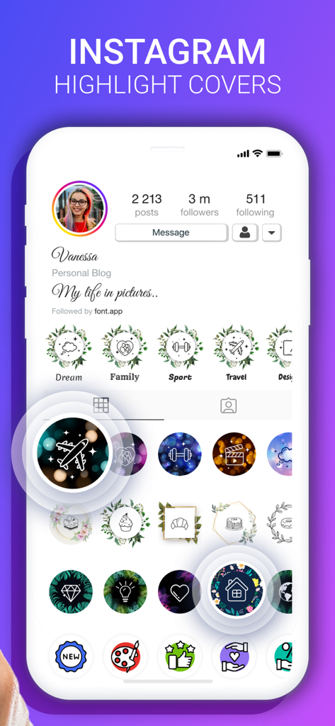 Fonts X for iPhones: Keyboard - Personalización de portadas de destacados de Instagram y fuentes de perfil en un iPhone.