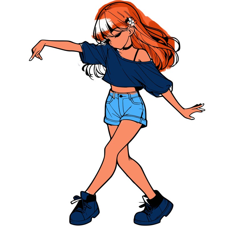 realistic girl danceing