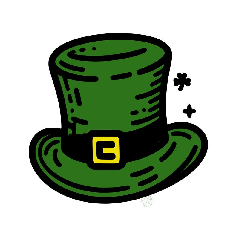 st patrick hat with thin lines