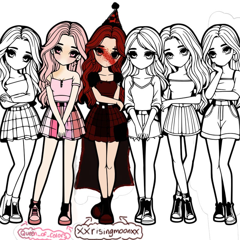 a group of girls realistic