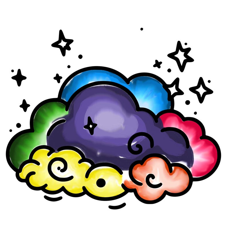 pink starry cloud sky