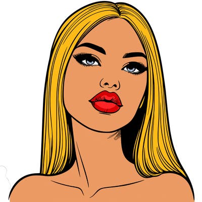 realistic woman with full lips