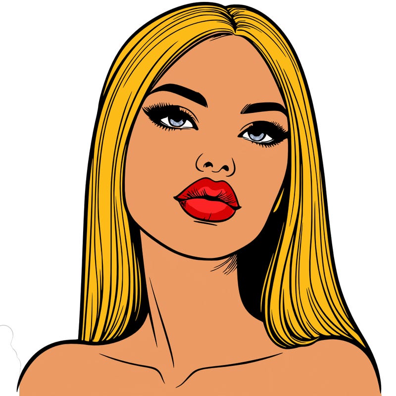 realistic woman with full lips