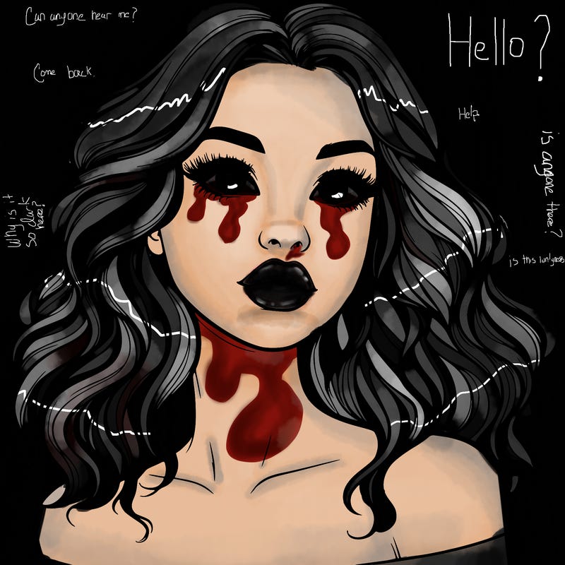 realistic girl with wavy hair and lips