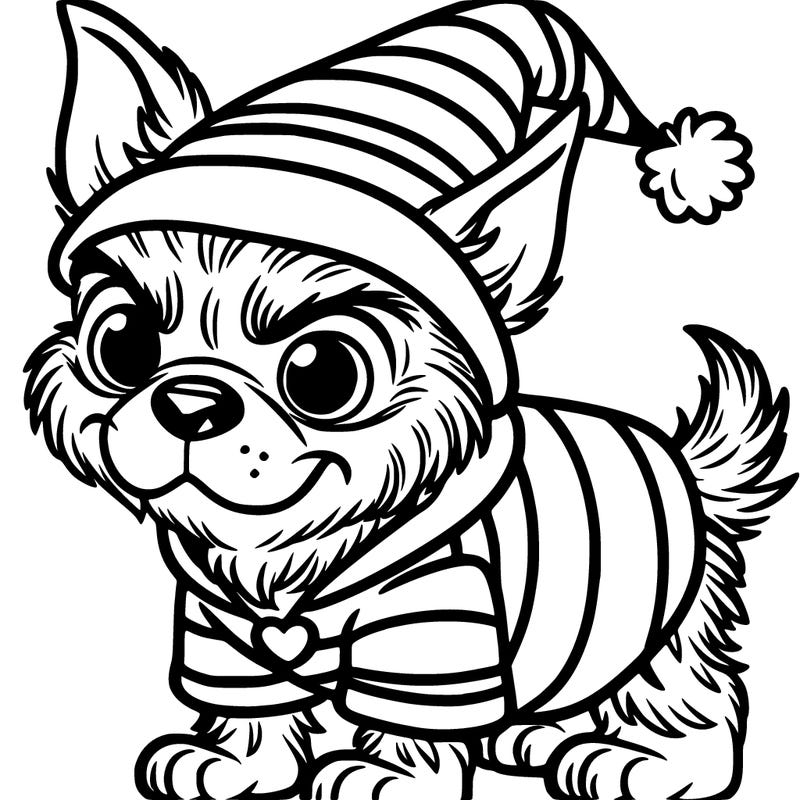 dog with grinch custome