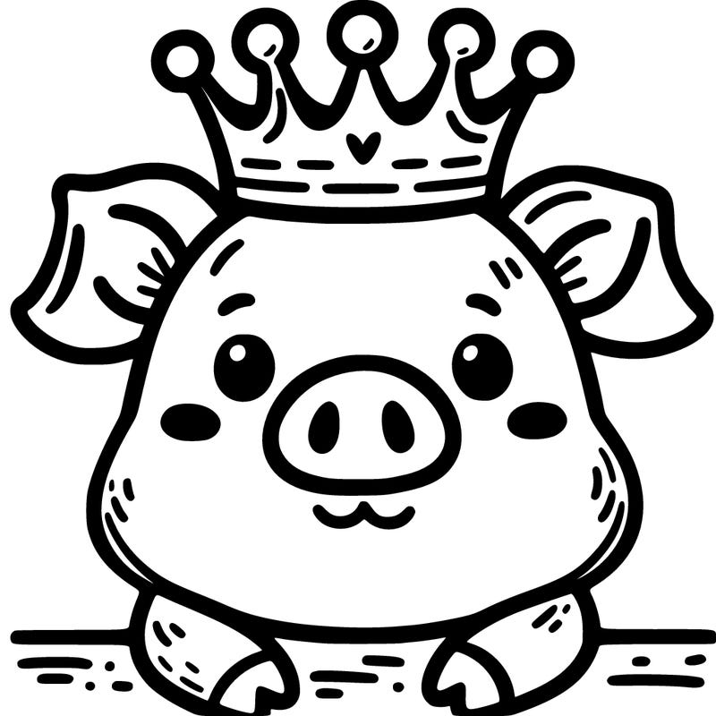 pig wearing crown