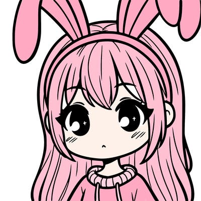 a human girl with cute bunny ears