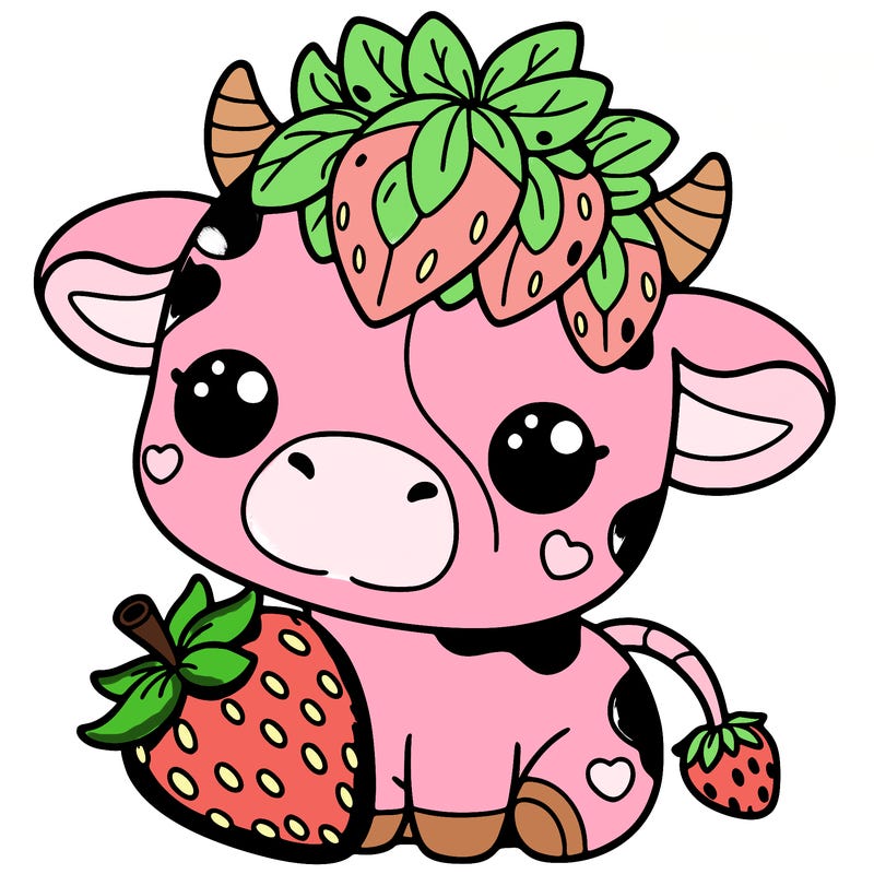 cute strawberry cow