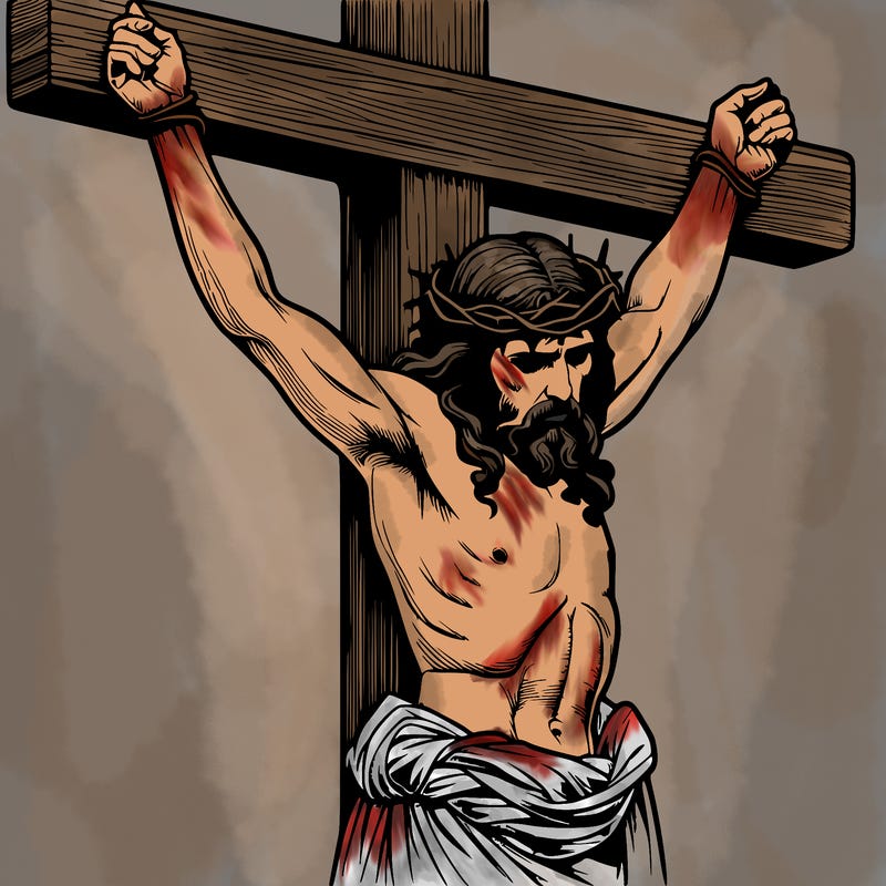 jesus realistic on the cross