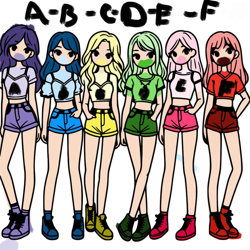 a group of girls wearing crop tops and shorts