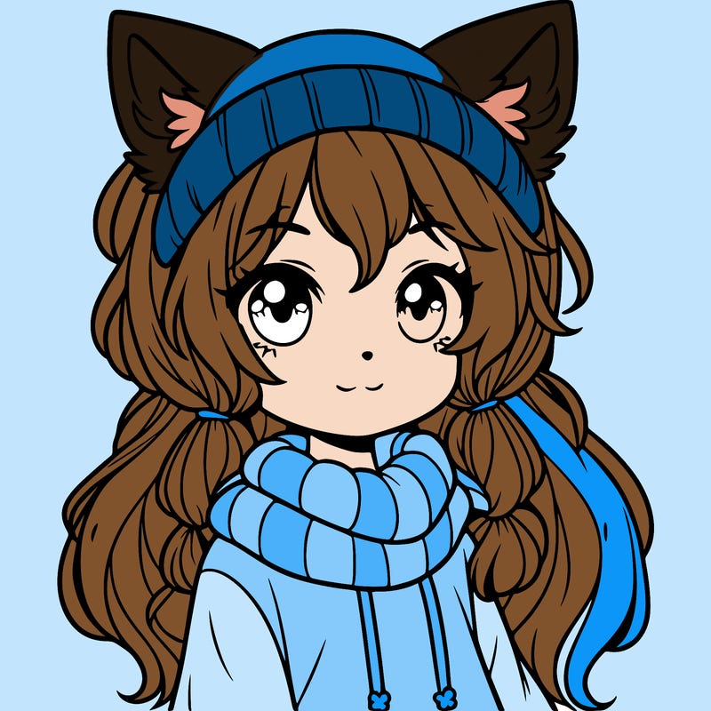 girl with wolf ears and tail