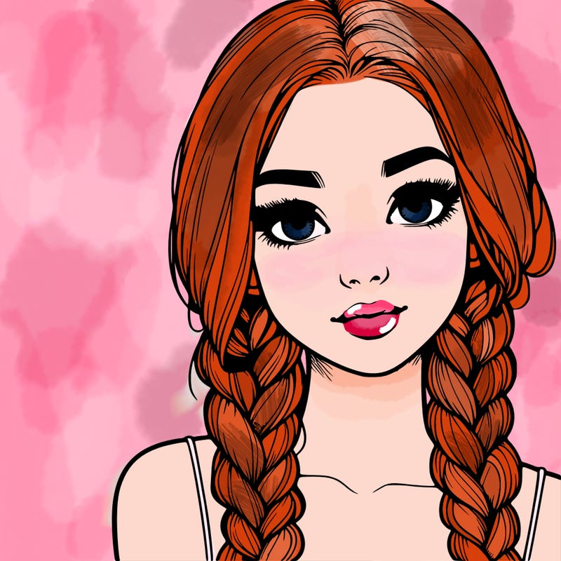 realistic girl with braids