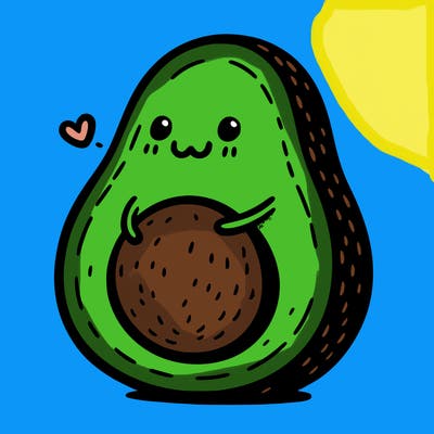 an avocado hugging an avocado