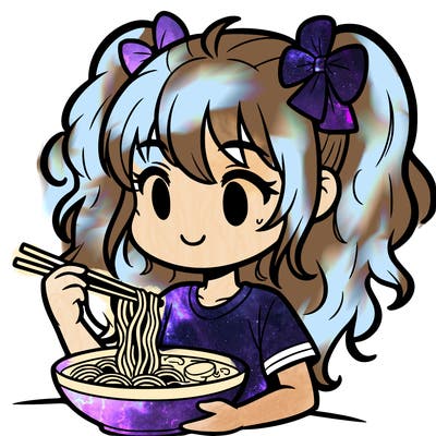 a girl eating ramen
