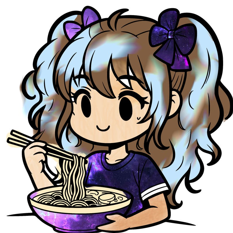 a girl eating ramen