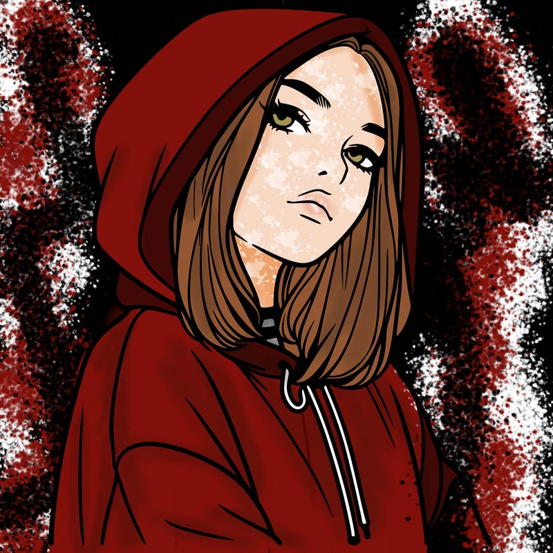 a realistic girl in a hoodie