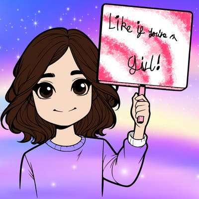 realistic girl holding up a sign