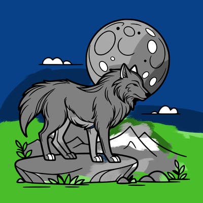 wolf moonlight