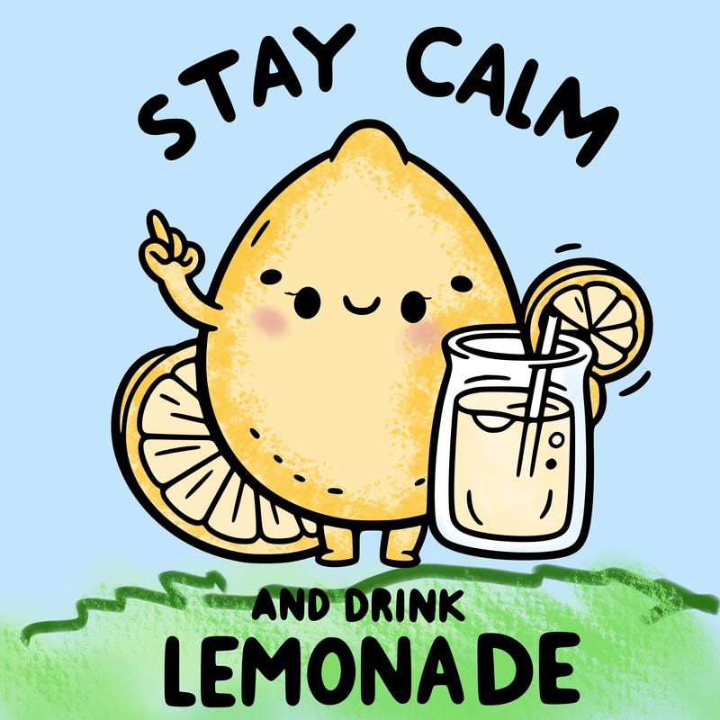 stay calm and drink lemonade