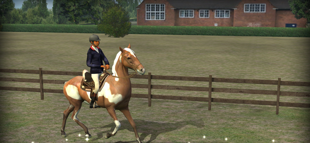 사실적인 3D 시뮬레이션에서 얼룩말 무늬 말을 탄 기수