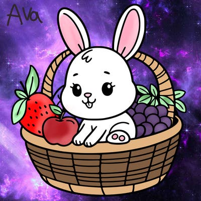 bunny in a fruit basket