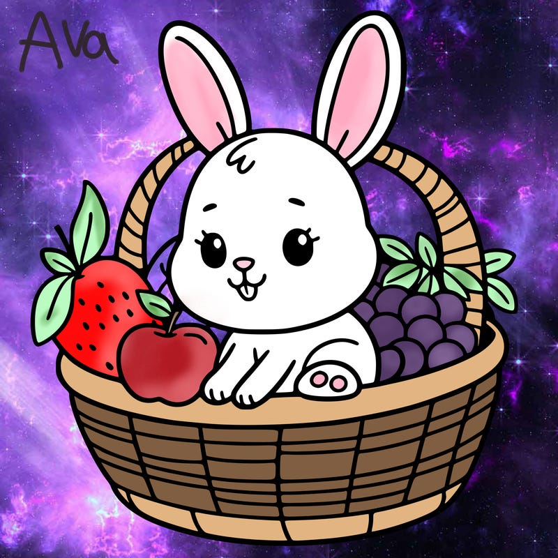 bunny in a fruit basket