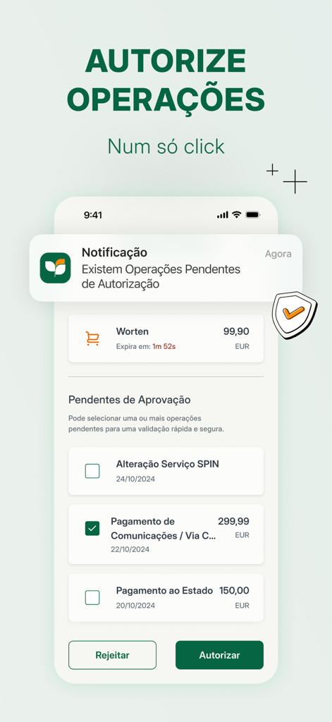 CA Mobile Empresas - Interfaz de la aplicación CA Mobile Empresas para autorizar operaciones pendientes de banca empresarial.