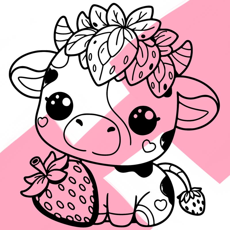 cute strawberry cow