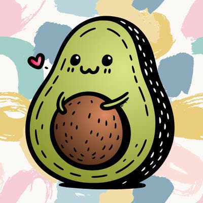 an avocado hugging an avocado
