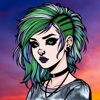 realistic punk style girl