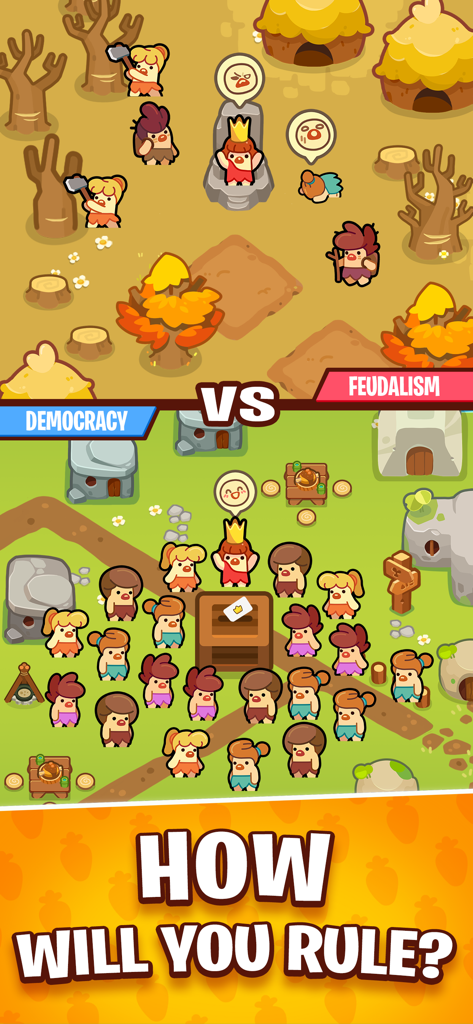 God of World - Ein Vergleich zwischen demokratischen und feudalistischen Herrschaftsstilen im Handyspiel God of World.