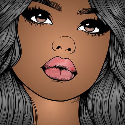 really realistic girl with lips