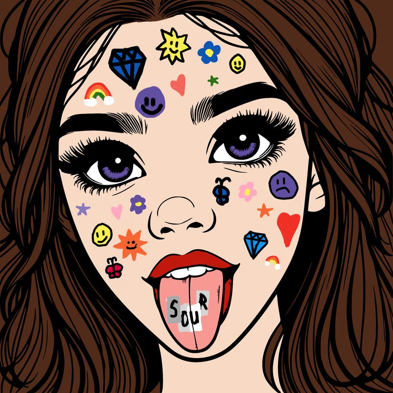 realistic girl with her tongue out