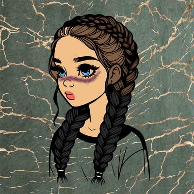 realistic girl with braids