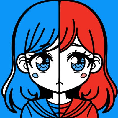 a split of a girl