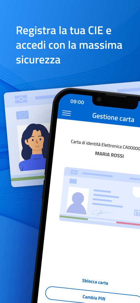 CieID - CieID mobile app interface for registering and managing the Italian Electronic Identity Card