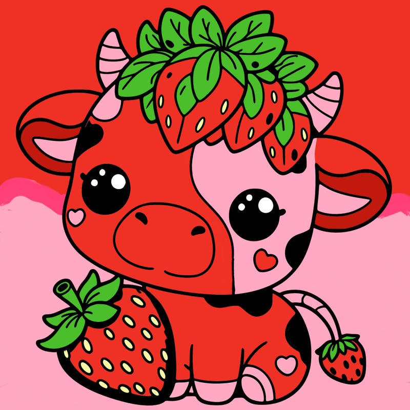 cute strawberry cow