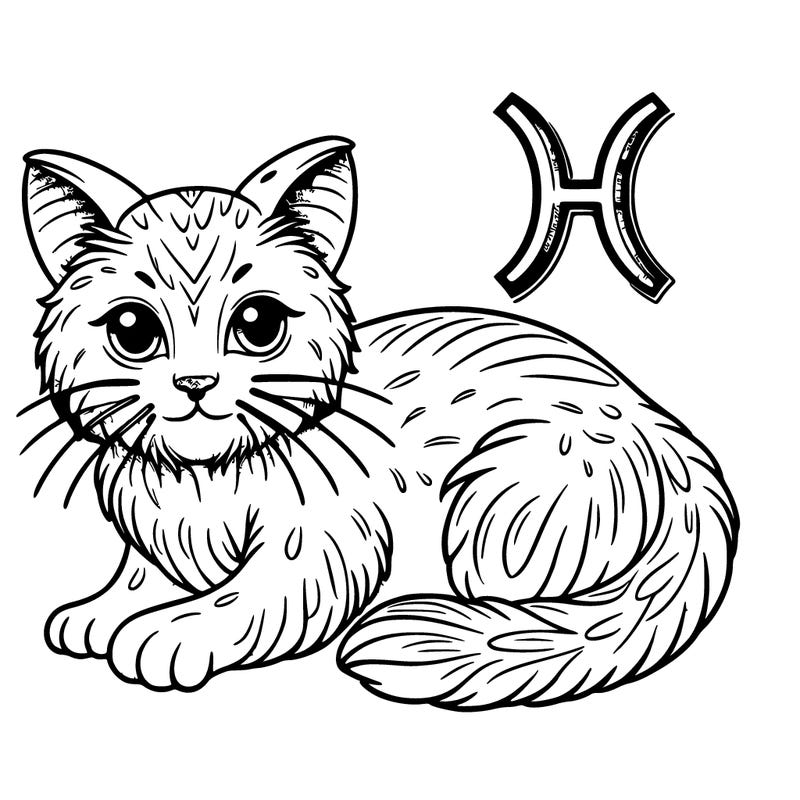 pisces zodiac cat realistic