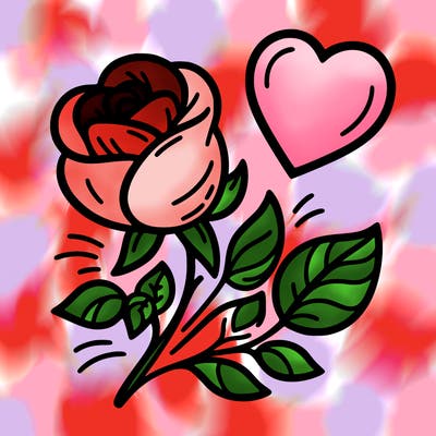 rose and heart