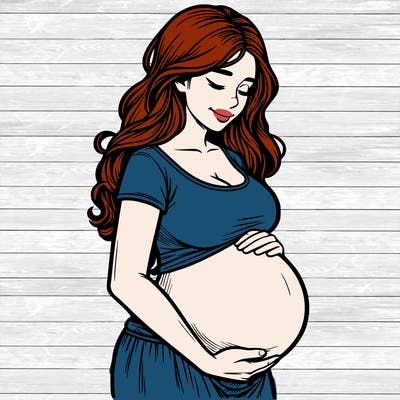 woman heavily pregnant realistic