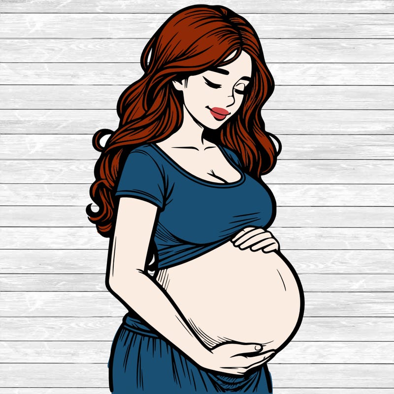 woman heavily pregnant realistic