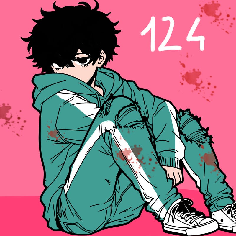 a male hoddie ripped jeans messy hair anime