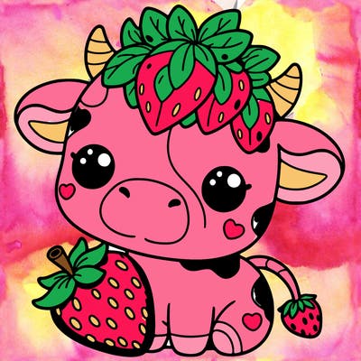 cute strawberry cow