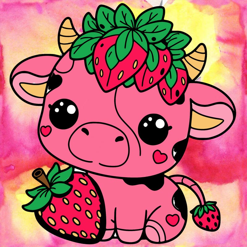 cute strawberry cow