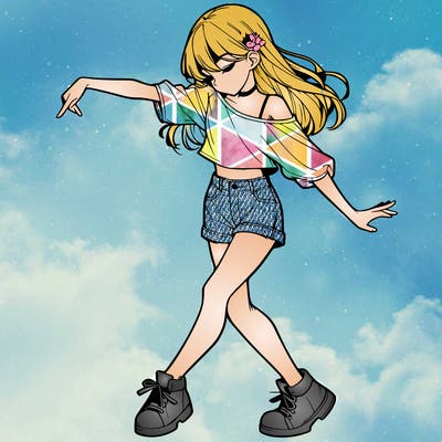 realistic girl danceing